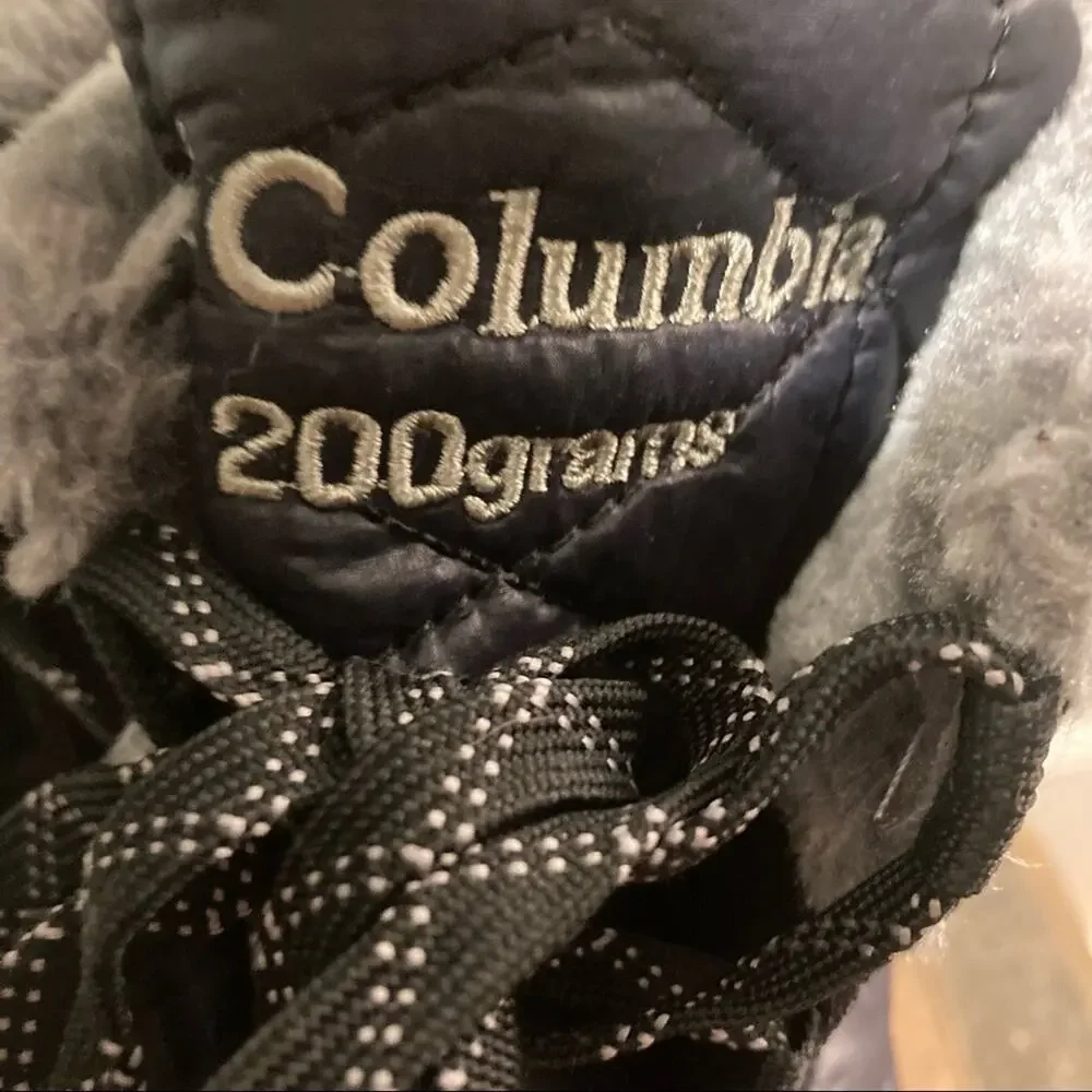 Columbia 200 Grams boots women's  size 7 Black quilted‎ faux fur omni grip
